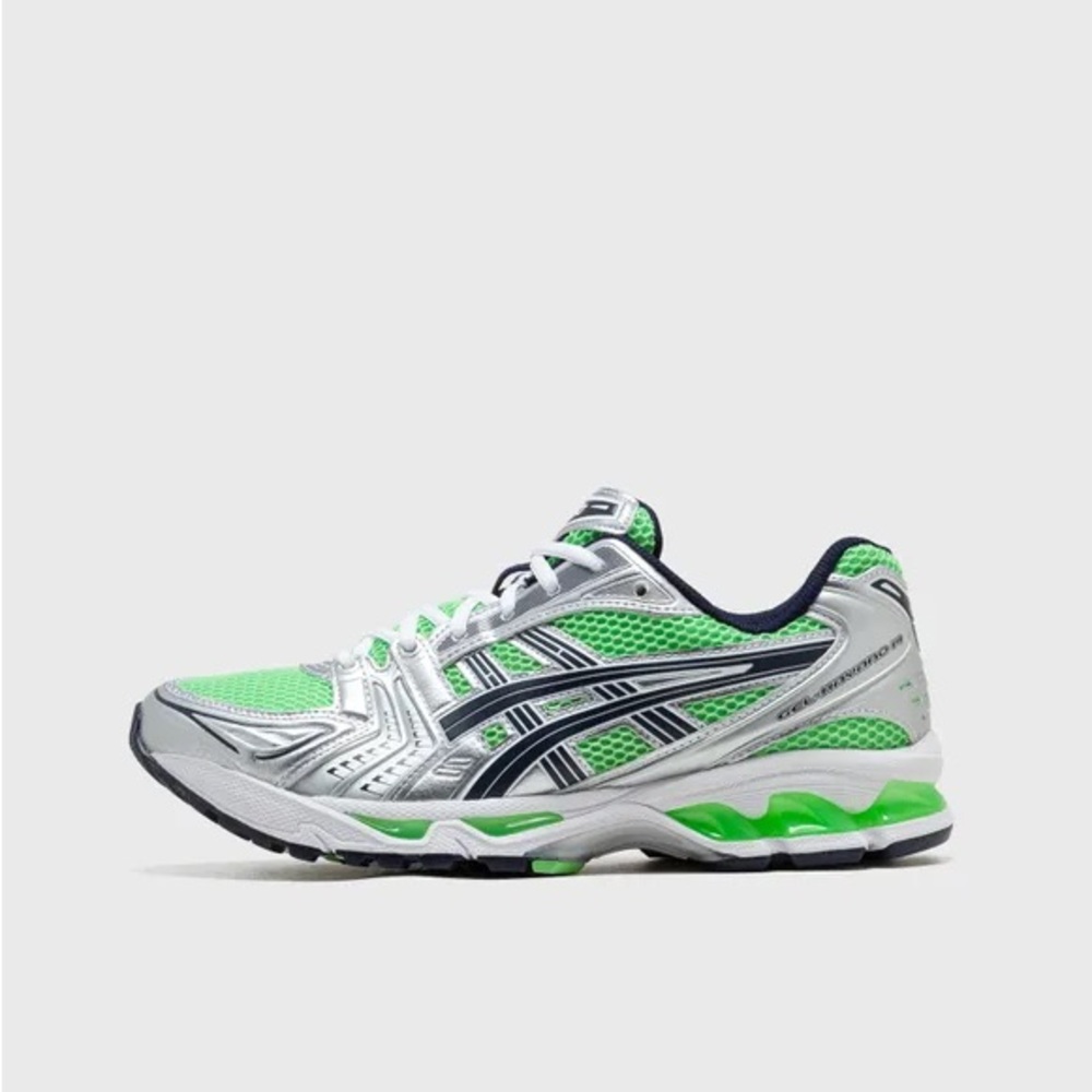 ASICS Women’s Lime Green and Metallic Silver Athletic Shoes